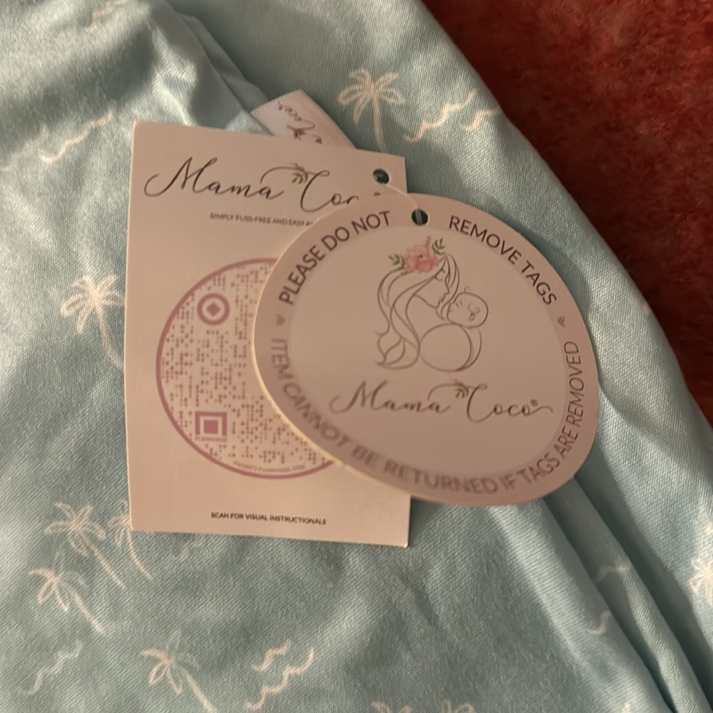 Silky Modal Mama Coco Cocoon swaddle with ocean size small - Picture 2 of 5